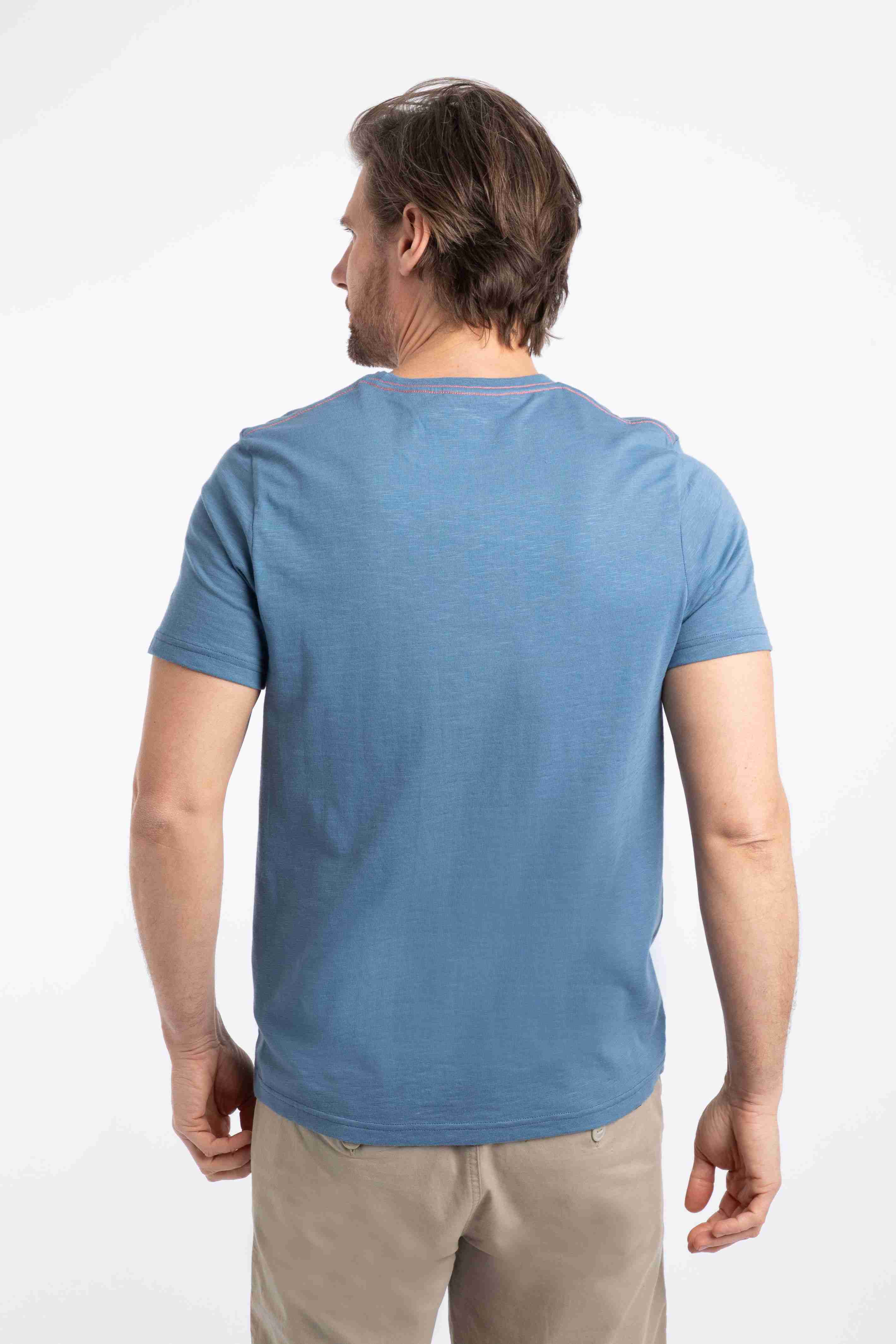 Cody Printed Stripe T-Shirt Washed Blue
