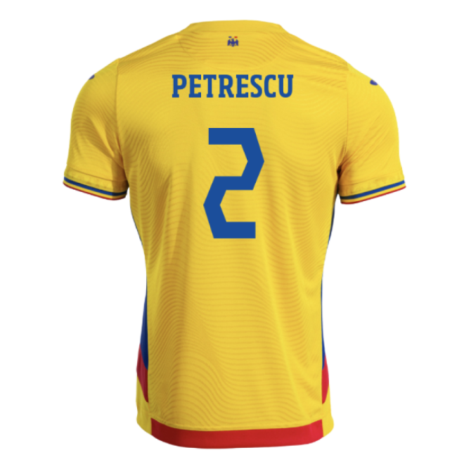 2025-2026 Romania Home Shirt (Petrescu 2) Netherlands Worldcup