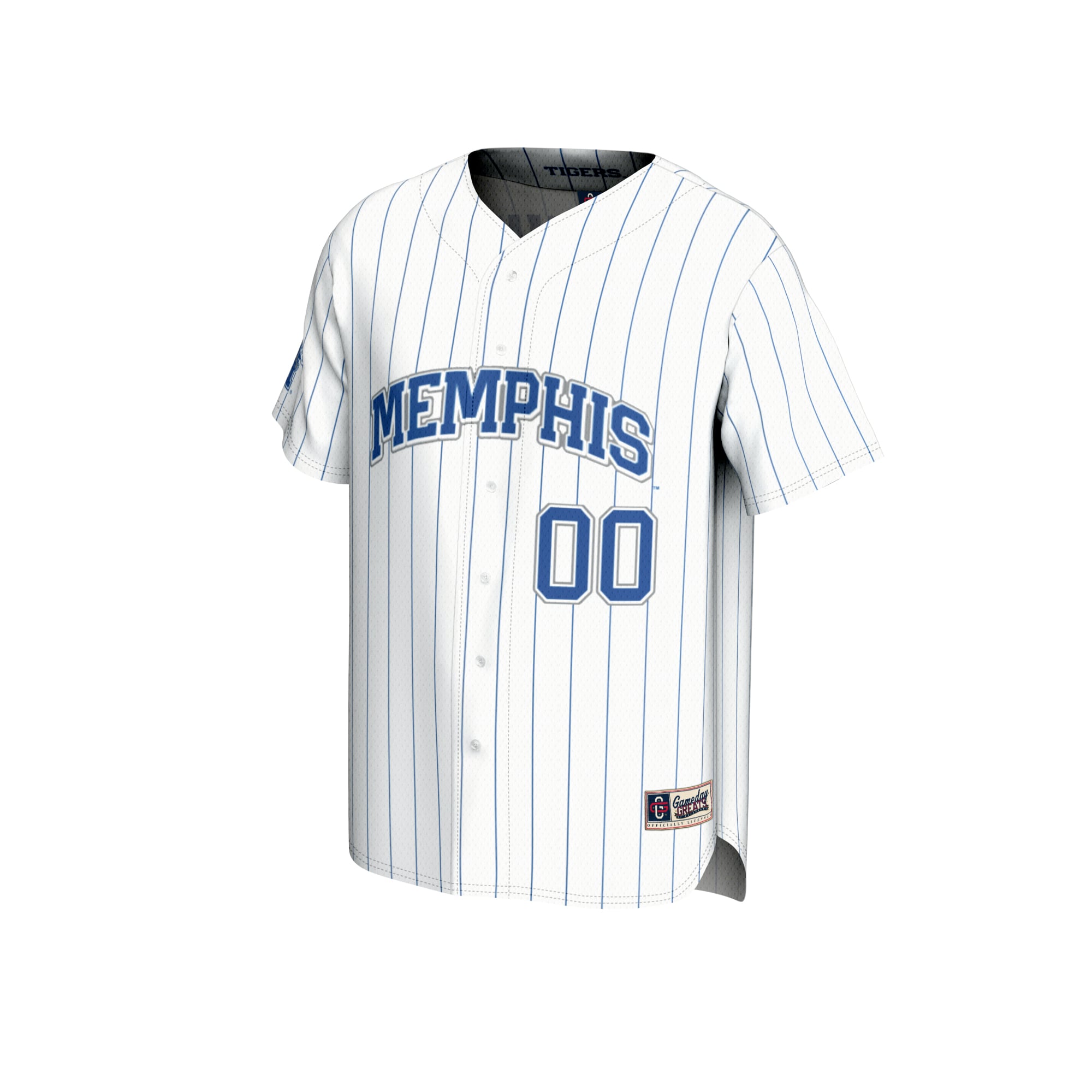 Memphis Tigers GameDay Greats Unisex Lightweight Collegiate Baseball Pinstripe NIL Pick-A-Player Fashion Jersey - White