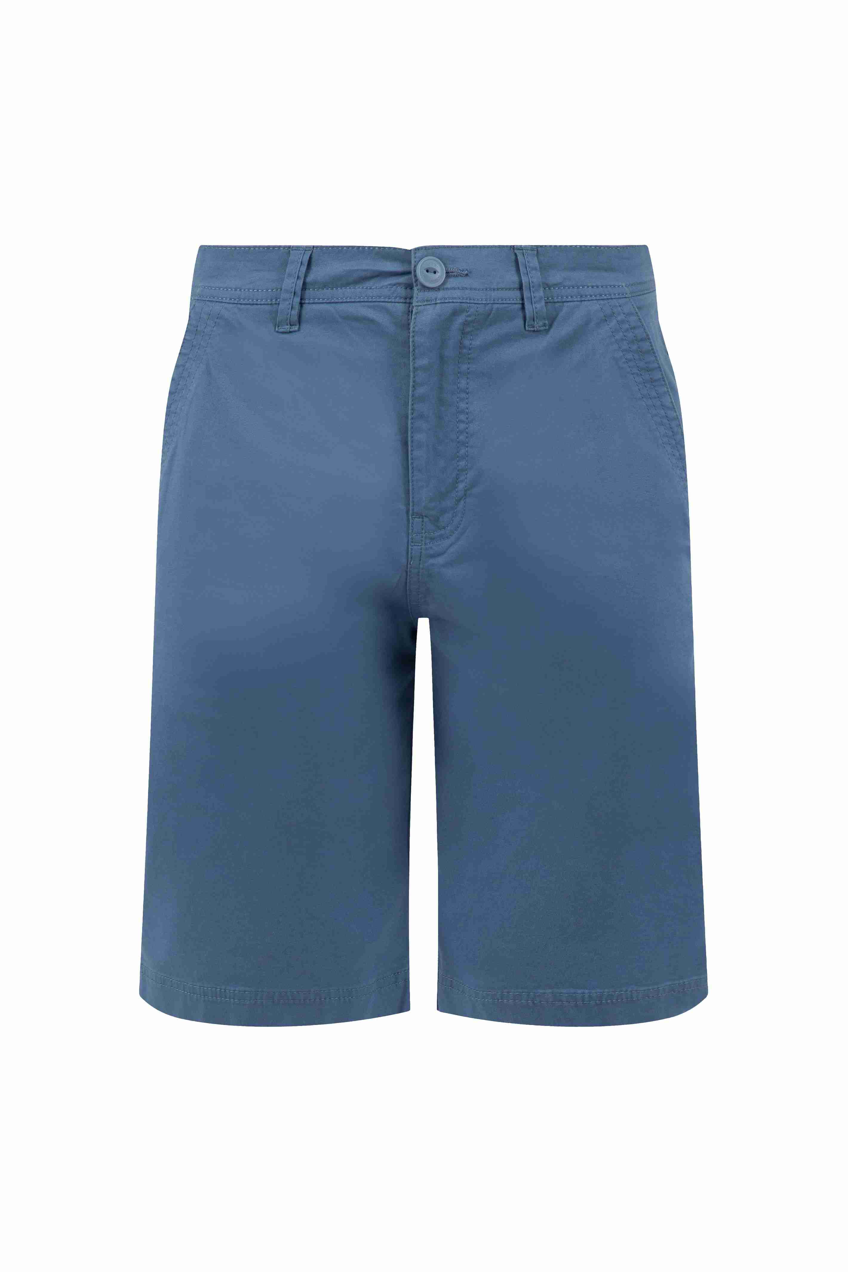 Rayburn Cotton Flat Front Shorts Faded Blue