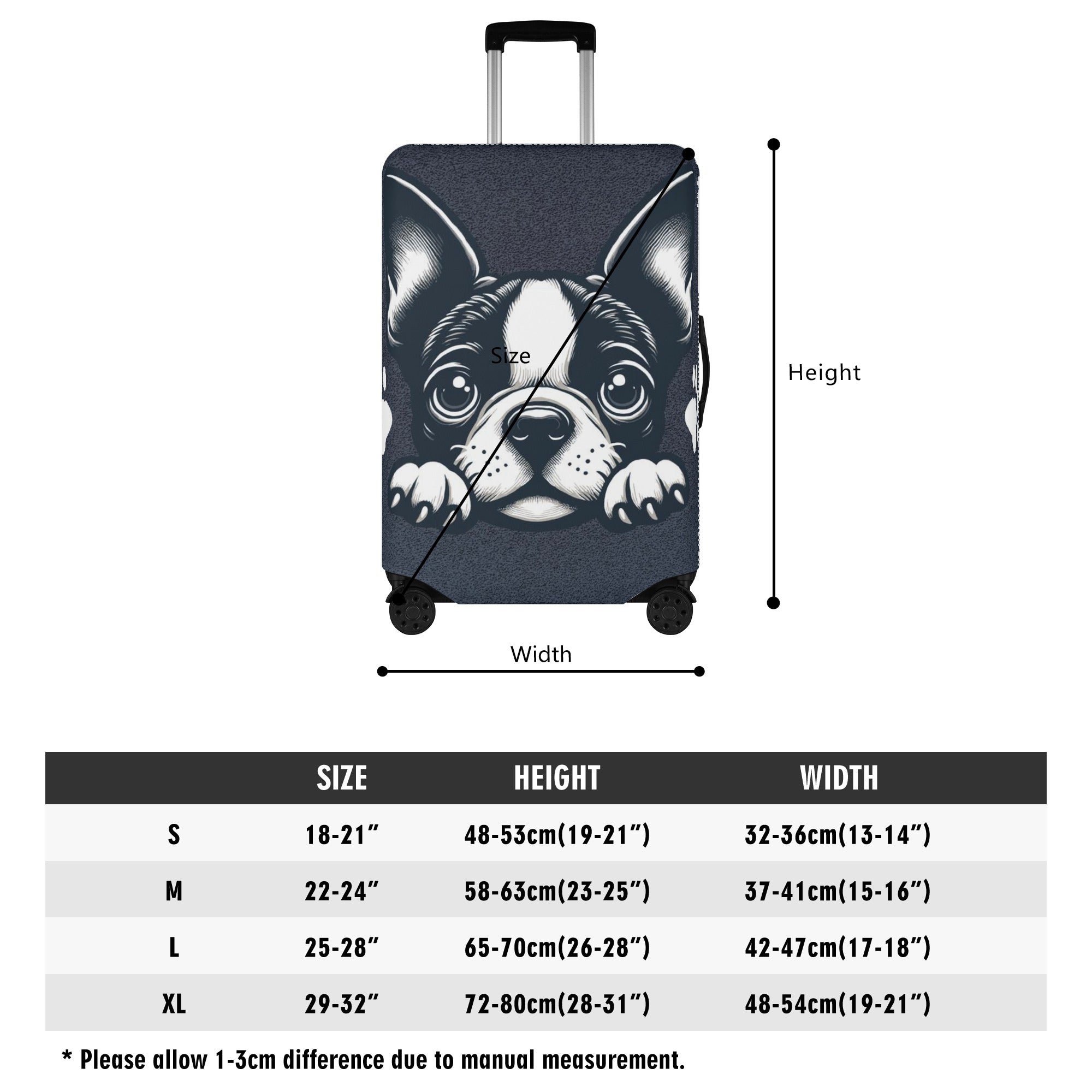 French Bulldog Roscoe Luggage Cover For Boston Terrier Lovers Durable Dog Item