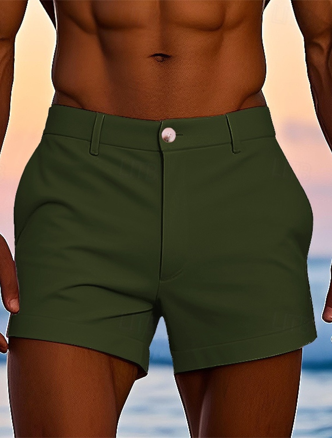 Men's Dress Shorts Work Shorts Golf Shorts Pocket Plain Comfort Breathable Short Outdoor Business Sports Casual White Yellow