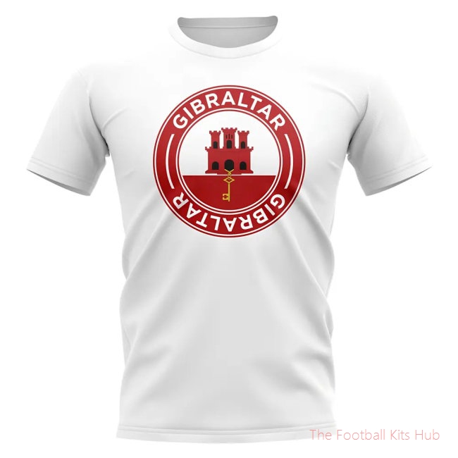Gibraltar Football Badge T-Shirt (White)