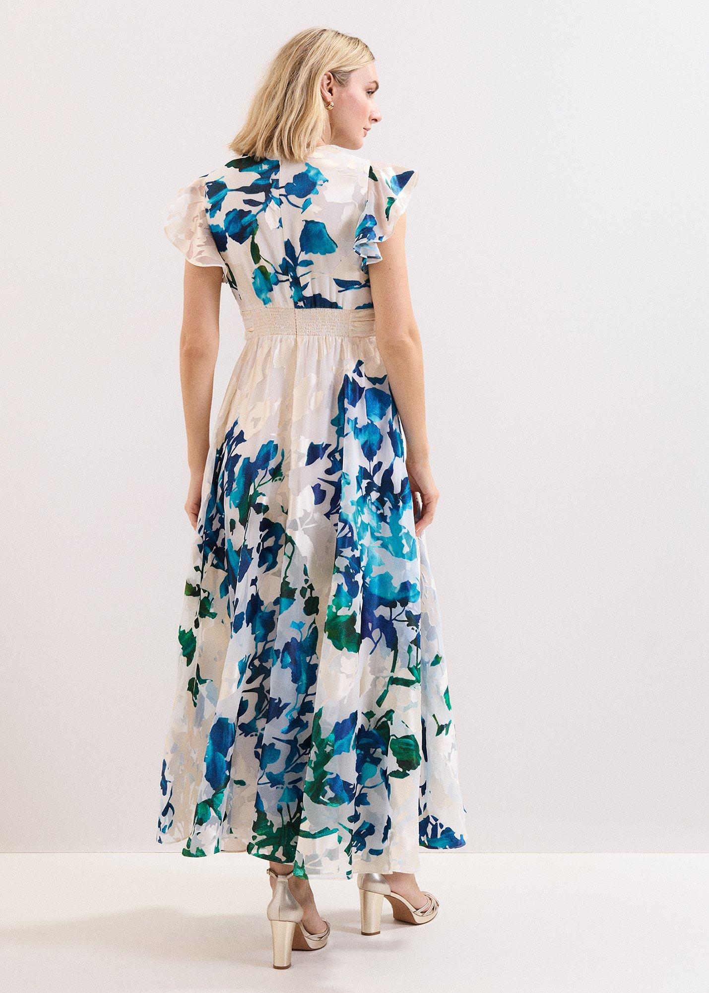 Petite Liana Blue Burnout Maxi Dress
