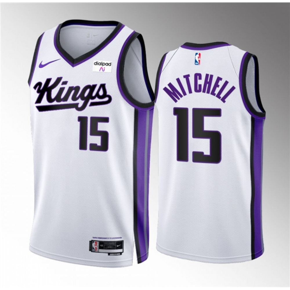 Fan Favorite Modern Men's SAC #15 Davion White Basketball Jersey