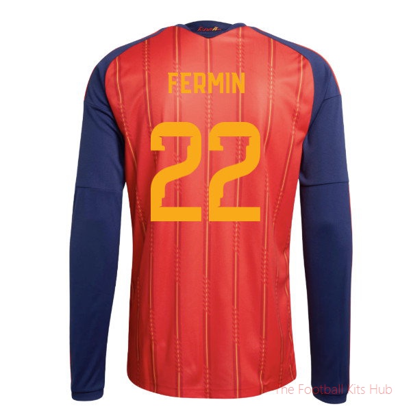 2026-2027 Spain Long Sleeve Home Shirt (Fermin 22)