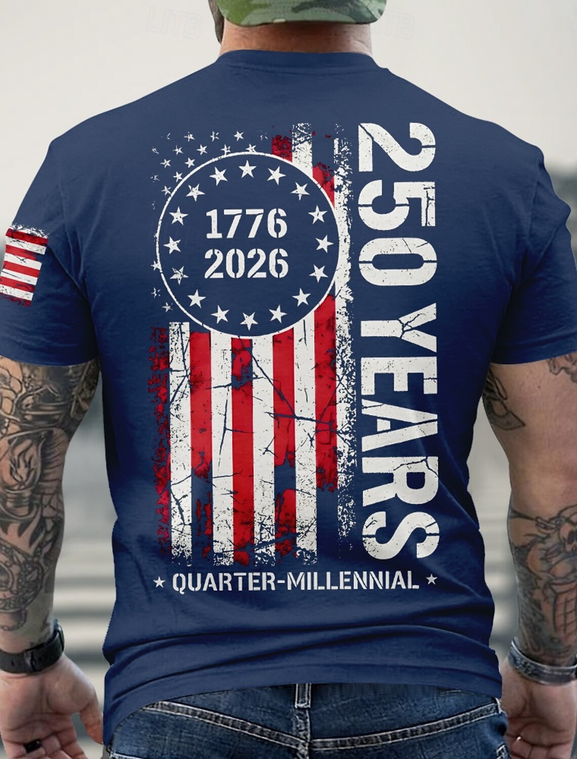 4th of July 2026 250th Memorial Day Men's 3D Print US Flag Veteran Crew Neck Short Sleeve T-Shirt Daily Street