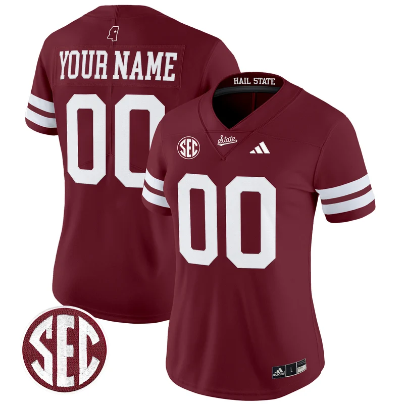[NJP] Mississippi State Bulldogs Women's Replica Softball Jersey - Maroon