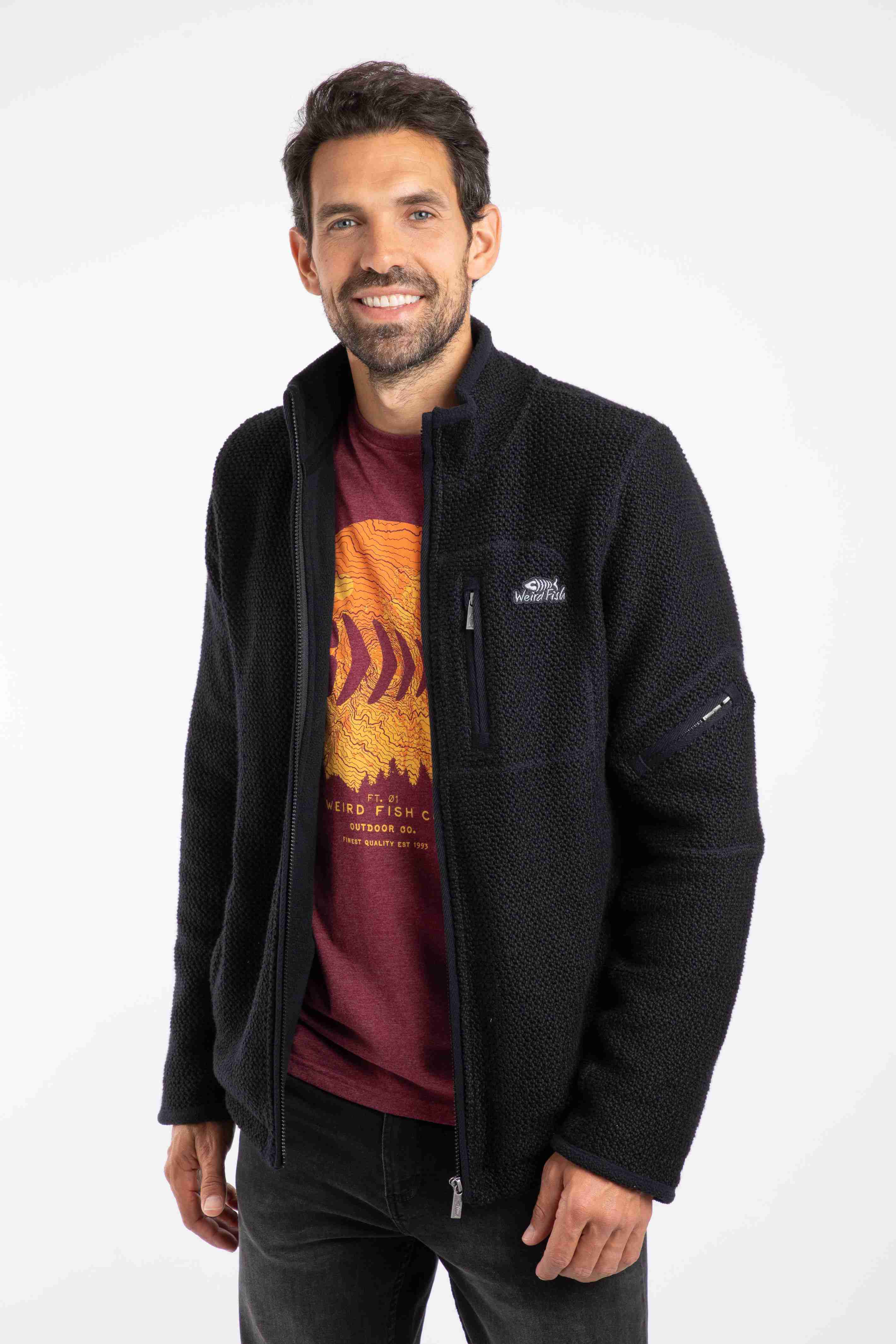 Berhan Full Zip Lined Macaroni Sweatshirt Black