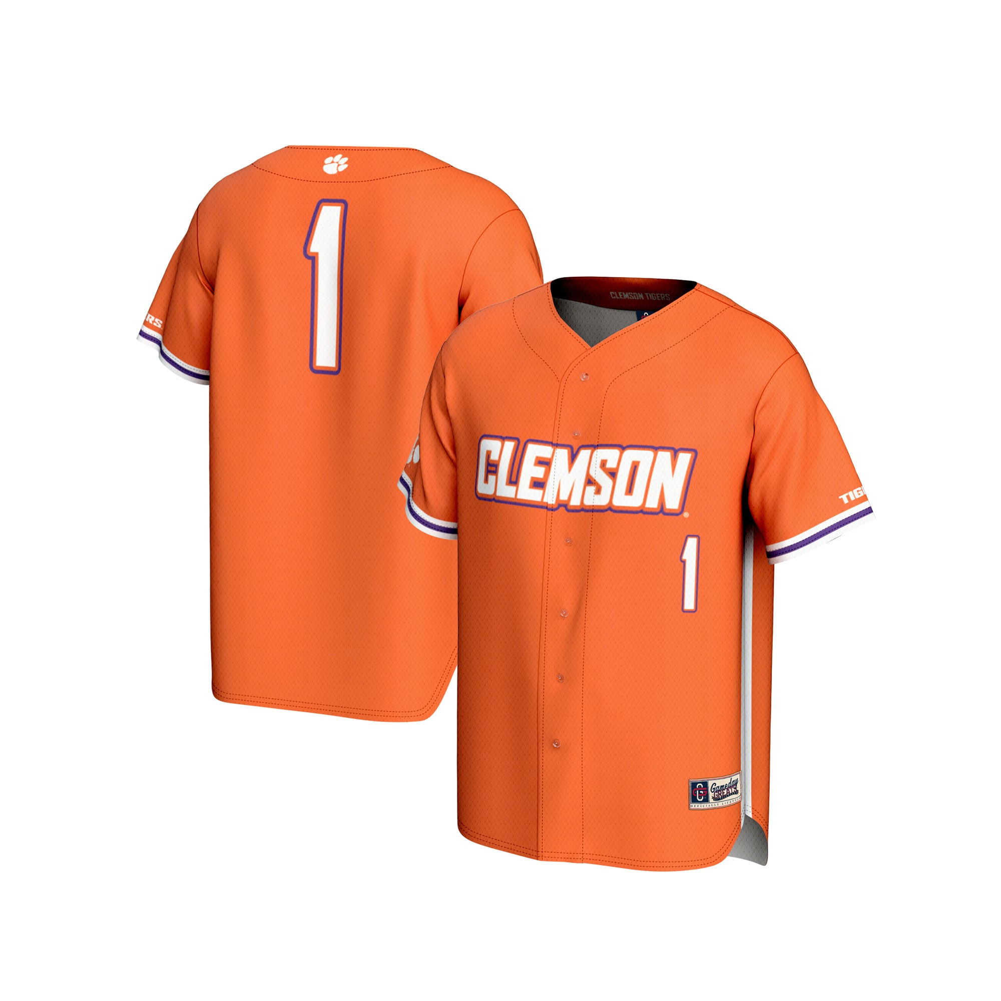 [NJP] Women's Clemson Tigers GameDay Greats Lightweight Baseball Fashion Jersey - Orange