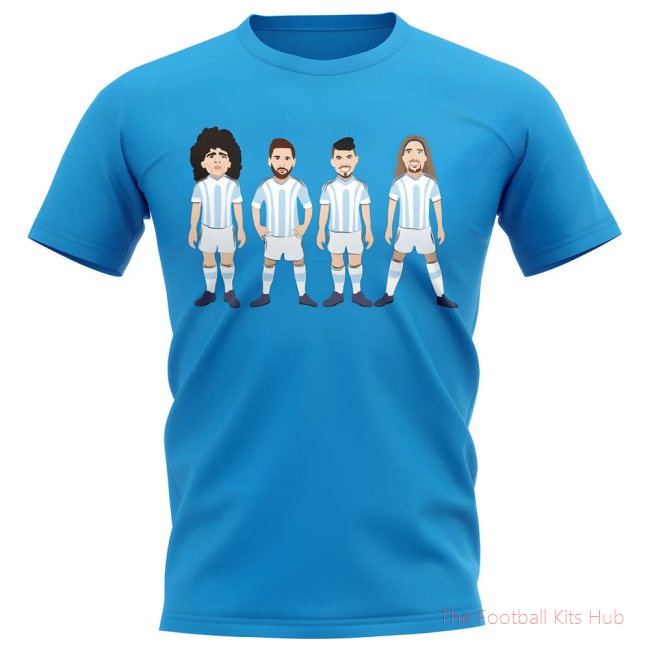 Argentina Players Illustration T-Shirt (Sky)