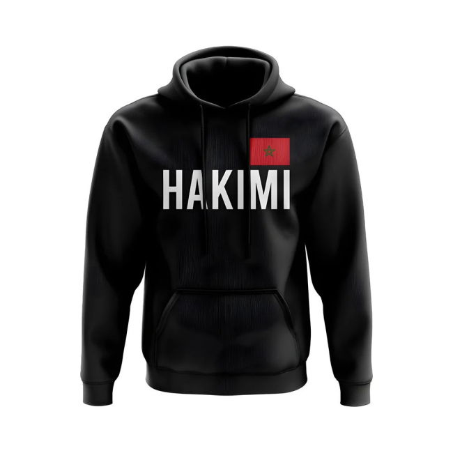 Exclusive-Design Achraf Hakimi Morocco Name Hoody (Black)
