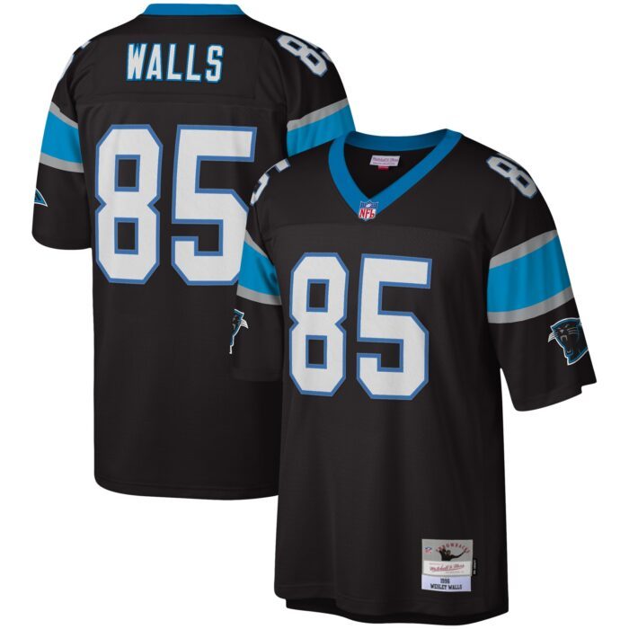 Men's Carolina Panthers Wesley Walls Mitchell & Ness Black...
