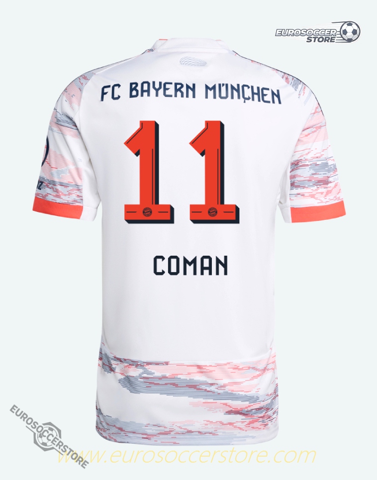 Bayern Munich 25-26 Season Away Jersey Featuring Coman, Jersey Number 11