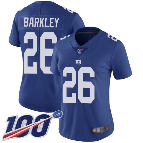 Official NFL s New York Giants #26 Saquon Barkley Blue Limited Jersey