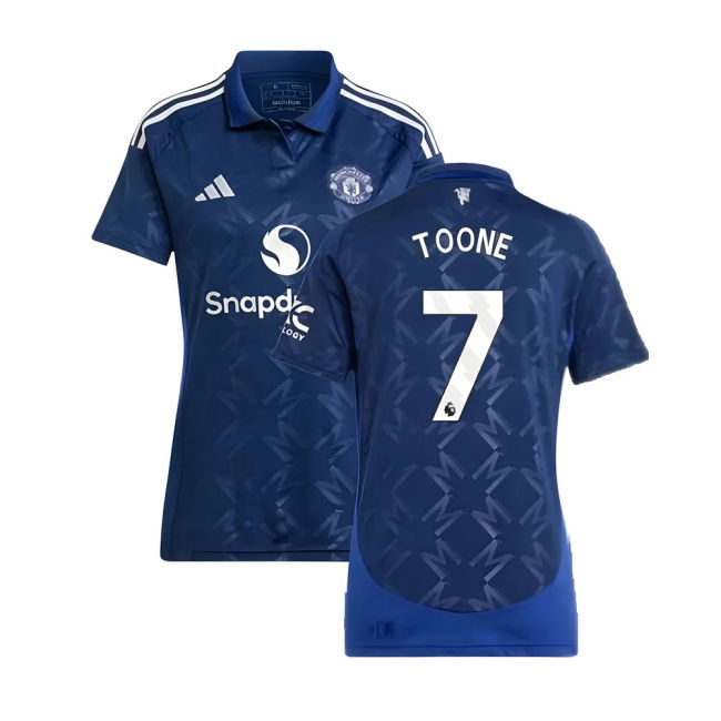 Womens Genuine 2024-2025 Man Utd English Football Away Shirt (Toone 7)