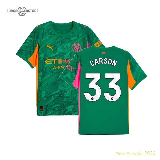 Premium 2025-2026 Man City Goalkeeper Away Shirt (green) (carson 33
