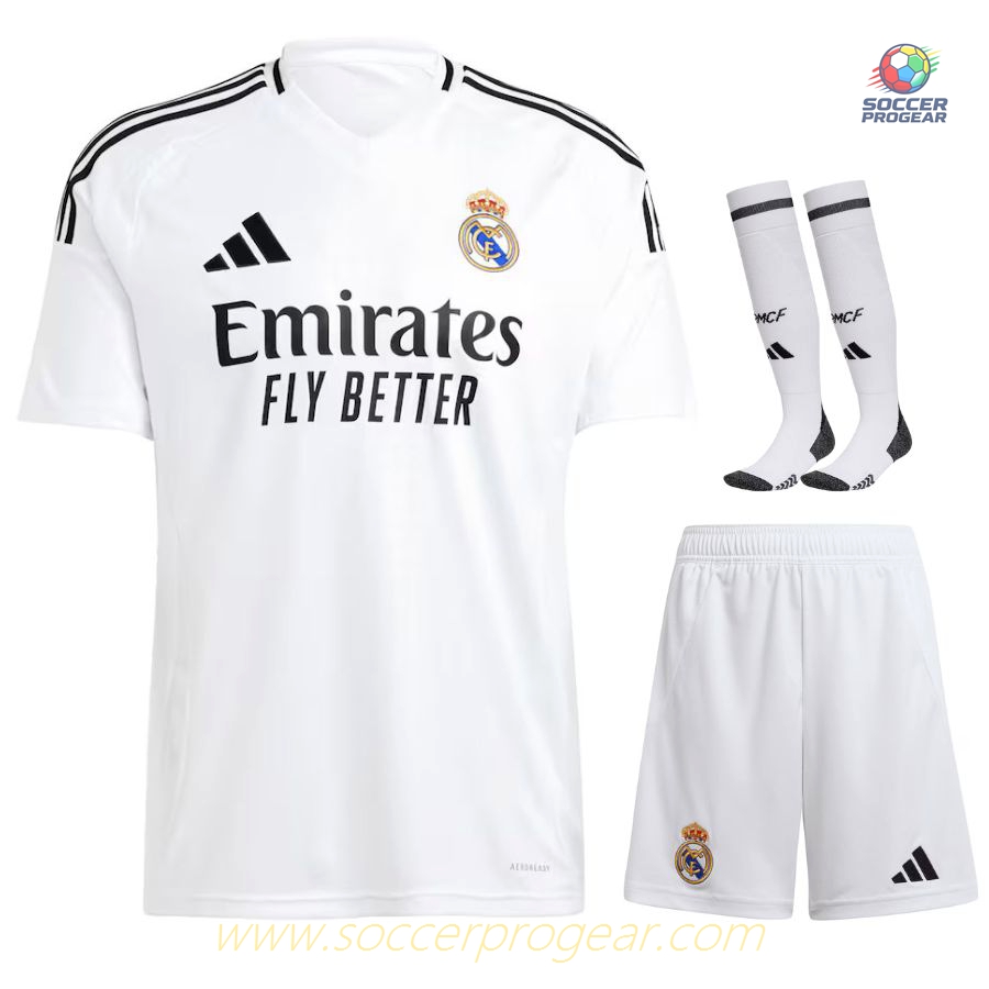 Real Madrid Home Youth Soccer Uniform Football Shirt 2024-2025 Season