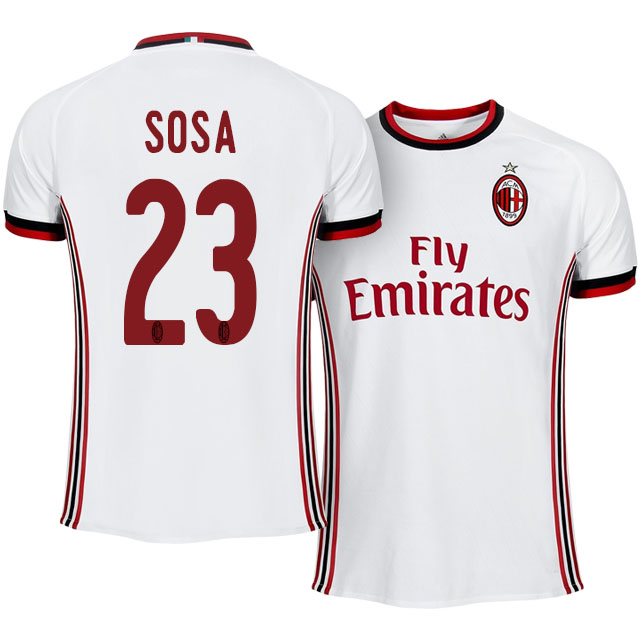 AC Milan Away 201718 José Sosa 23 Soccer Jersey Shirt - Official