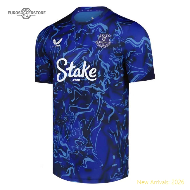 2025-2026 Everton Pre Match Short Sleeve Tee (Blue)
