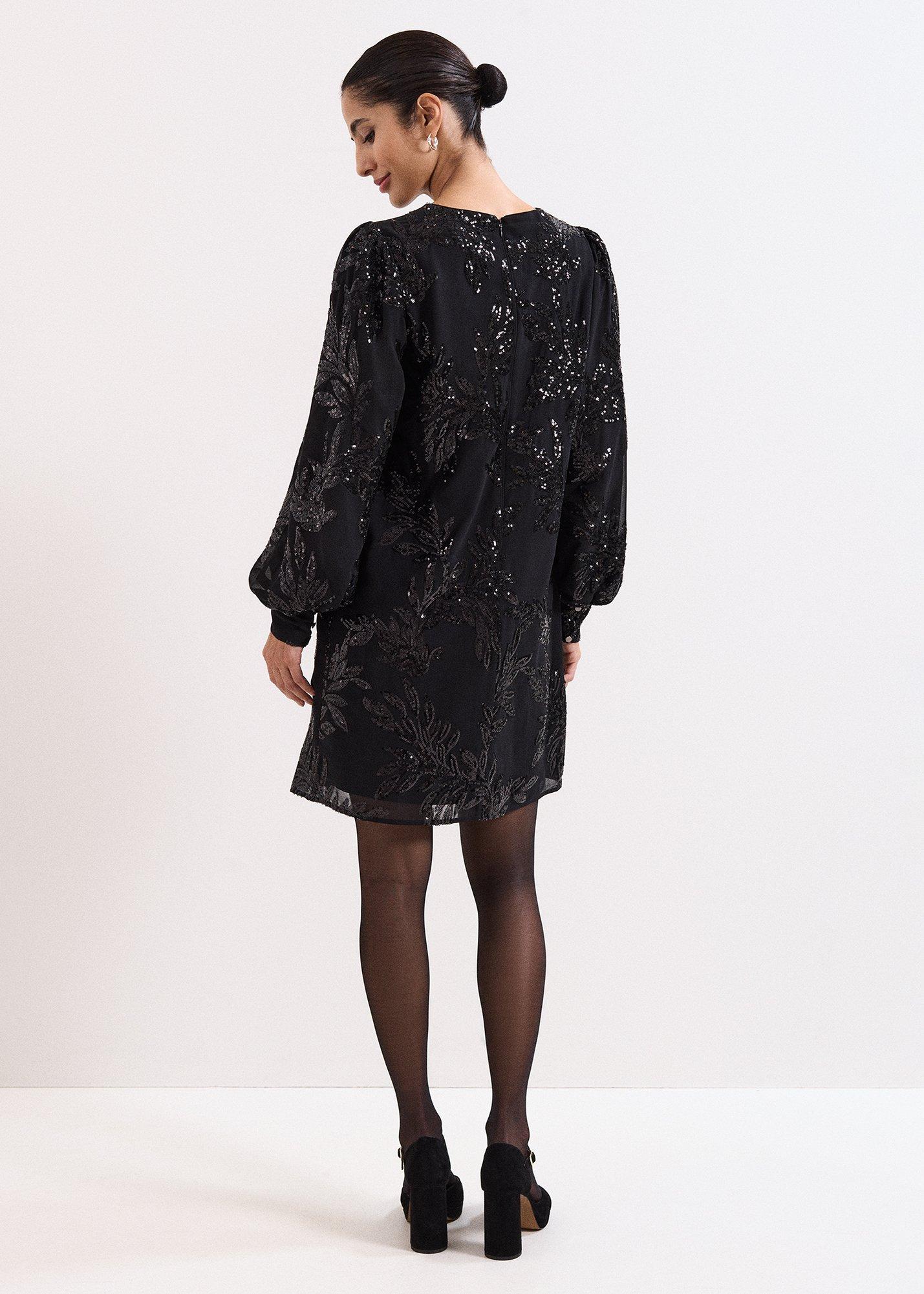 Odette Black Sequin Mini Dress