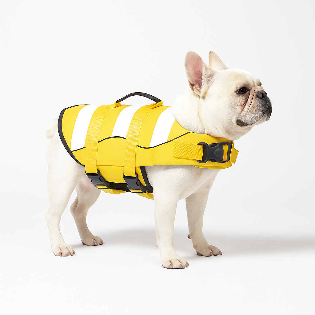 Pet-Lover Frenchie Swim Safety Vest – High Visibility Life Jacket Wit...