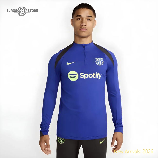 2024-2025 Barcelona Third Dri-FIT Drill Top (Blue/Lime)