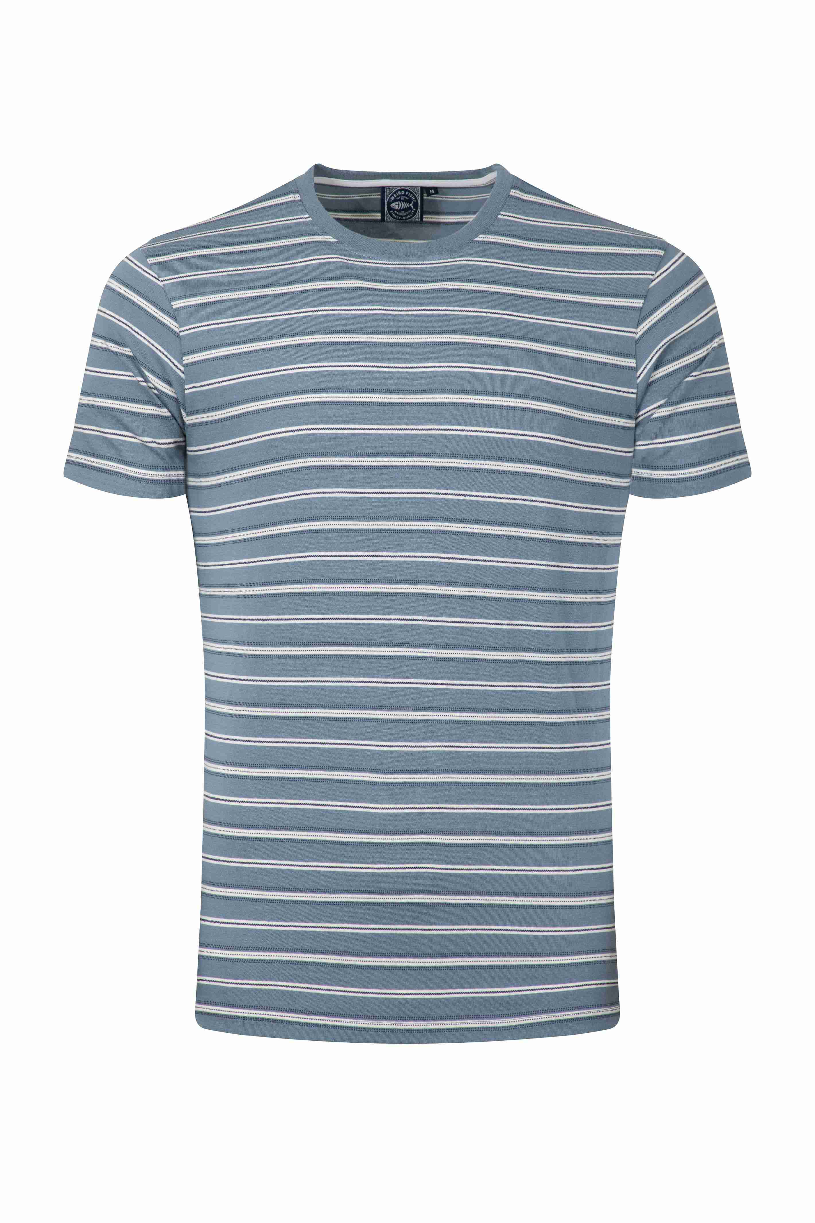 Jefferson Textured Stripe T-Shirt Blue Mirage