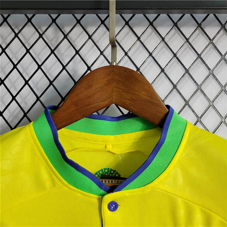 Kids Brazil World Cup 2022 Home Soccer Kit ShirtShorts - World Cup