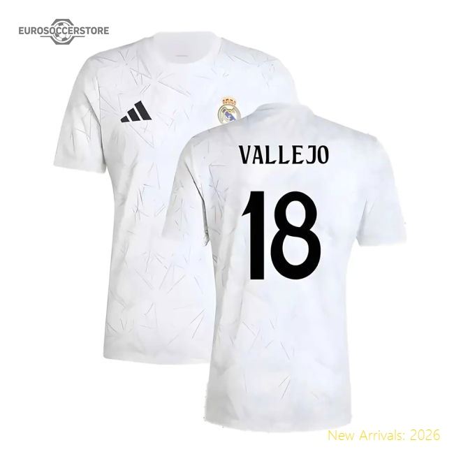 Best-Selling 2024-2025 Real Madrid Pre-Match Shirt (White) (Vallejo