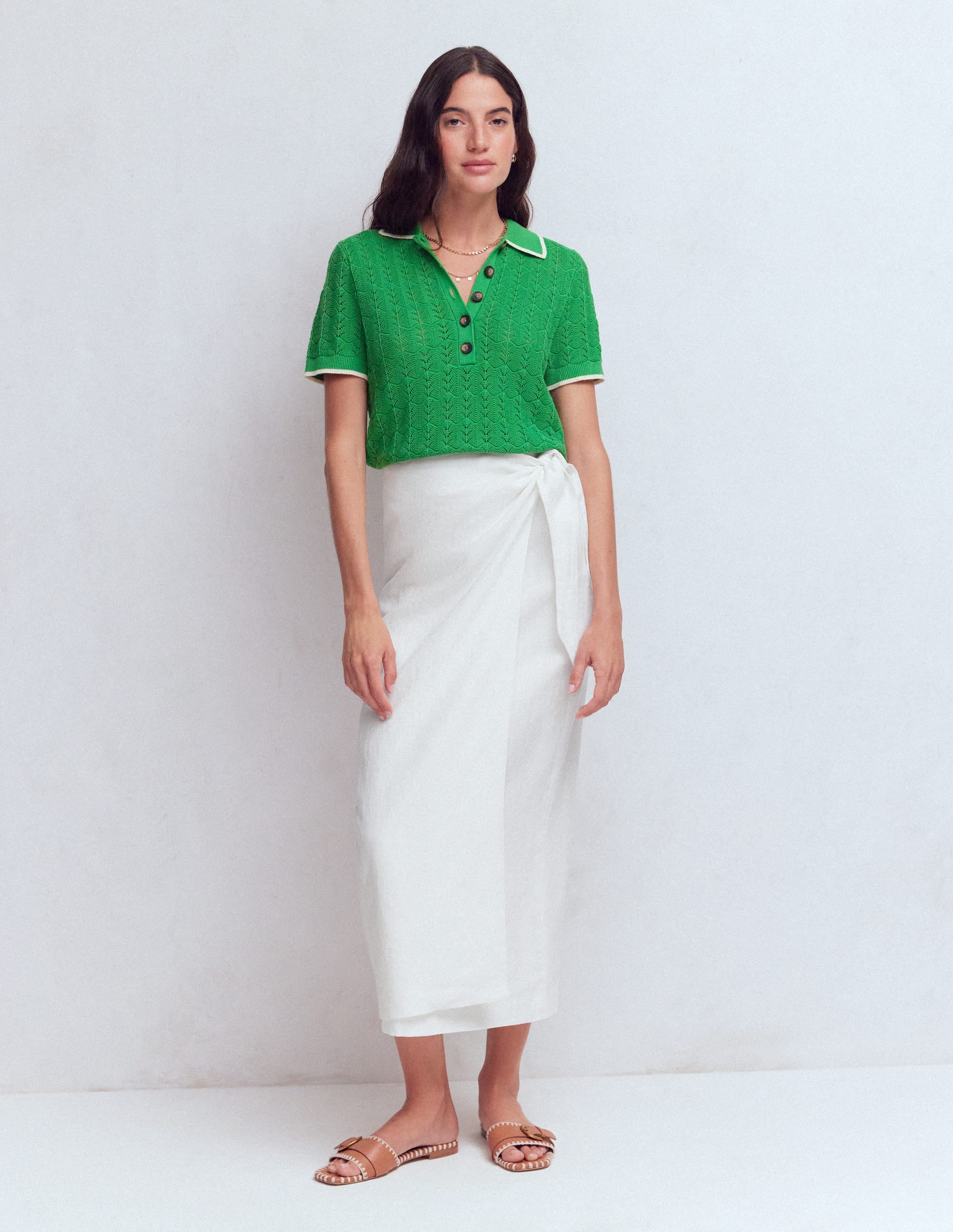 Dimitra Linen Column Skirt