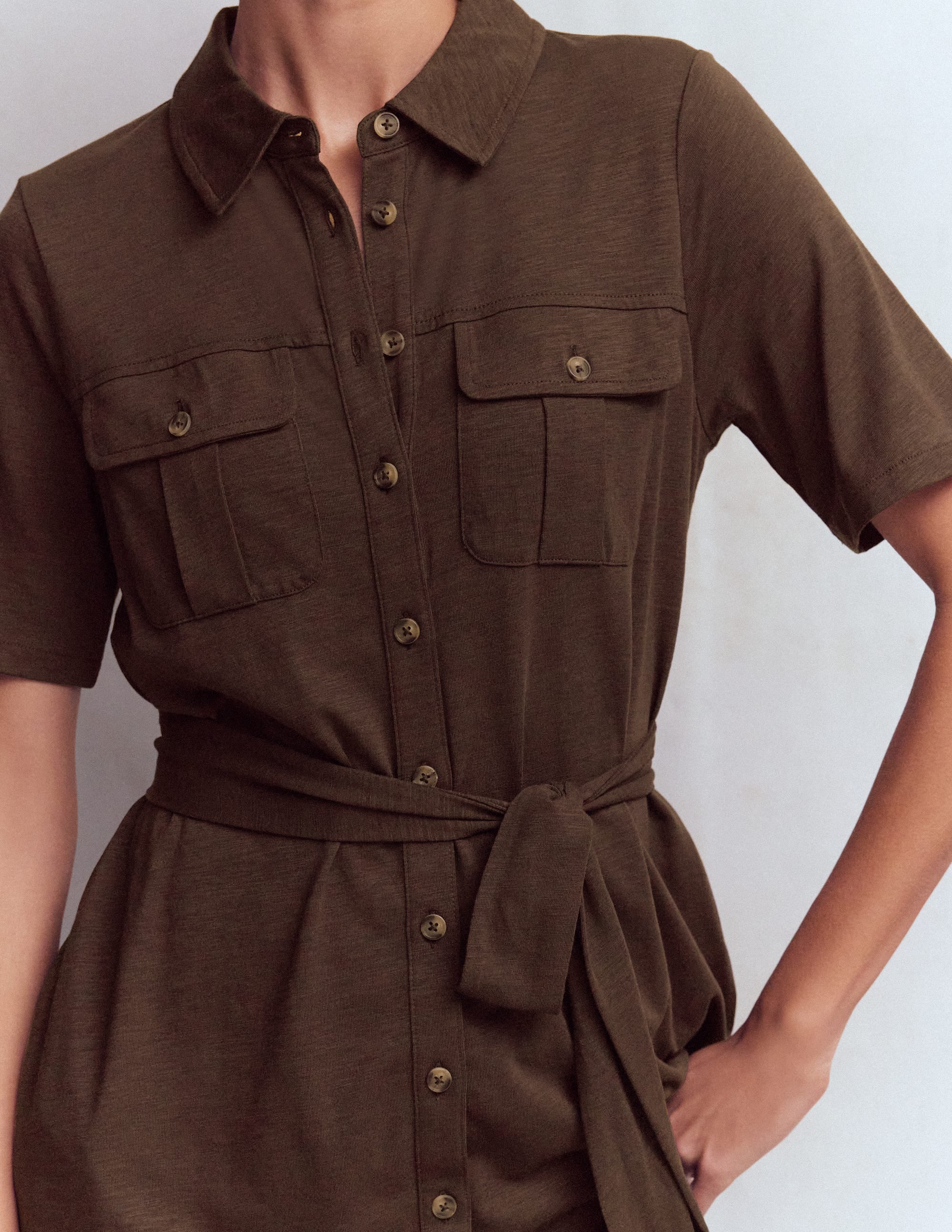 Mavis Midi Jersey Shirt Dress