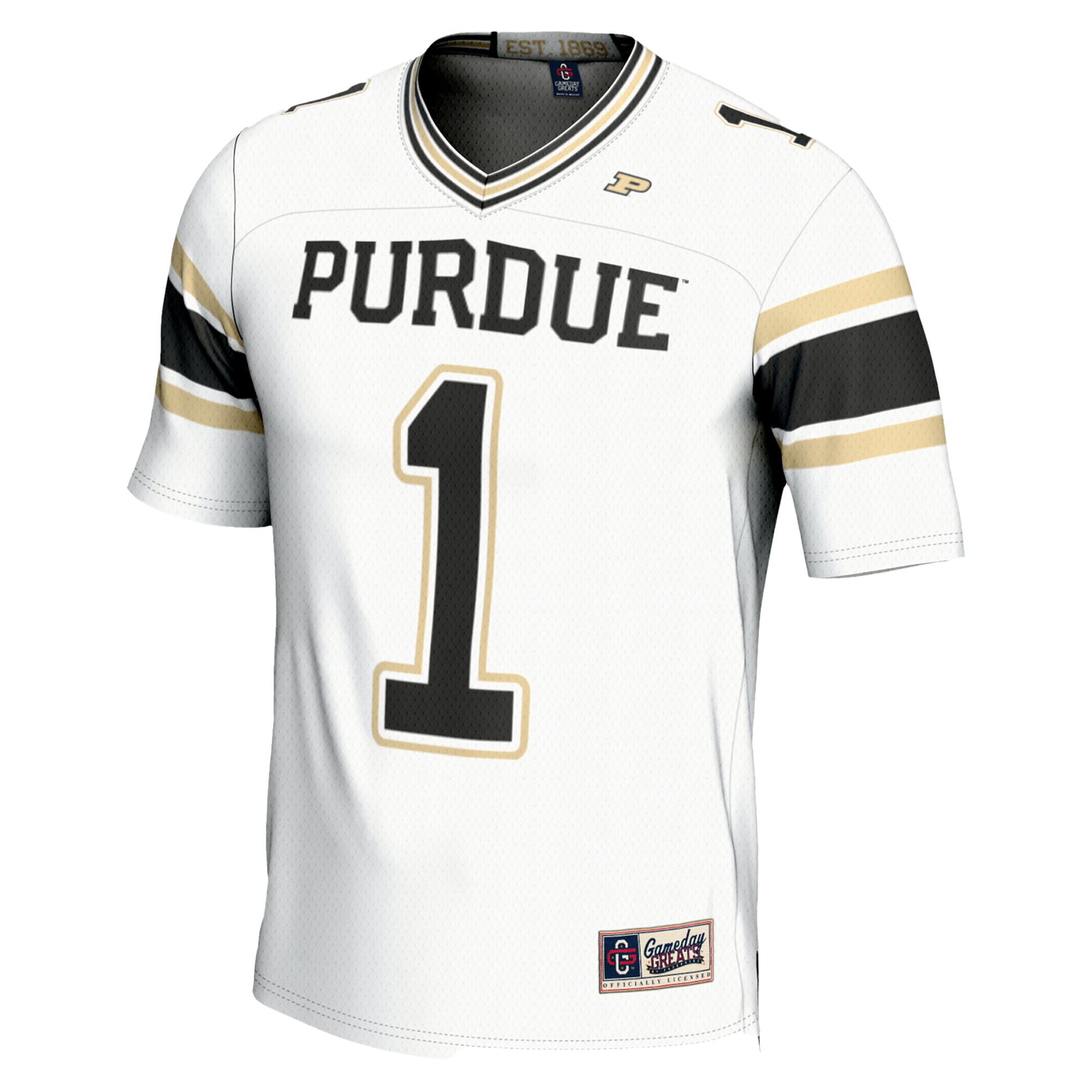 Men's #1 White Purdue Boilermakers Endzone Football Jersey