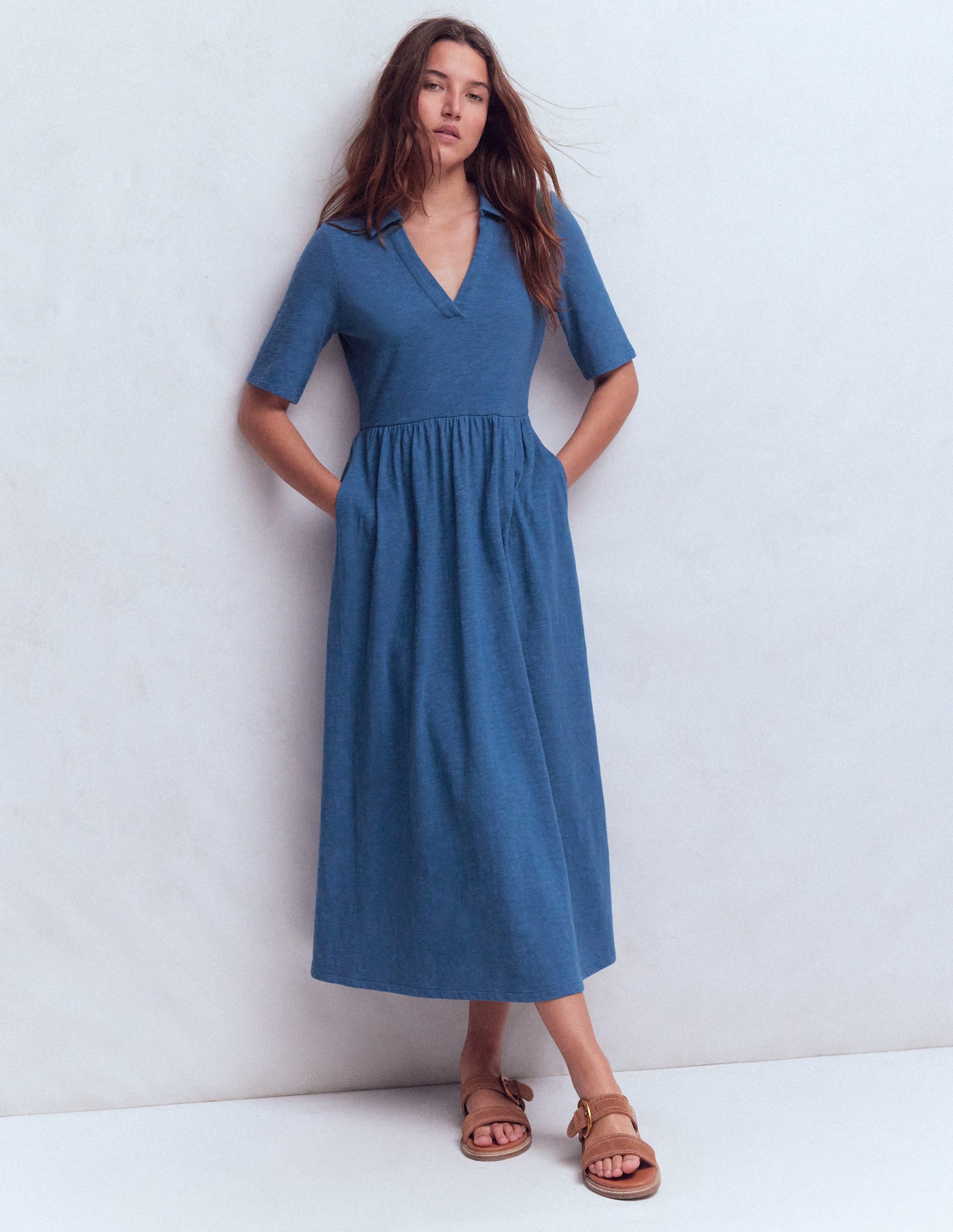 Aria Collared Jersey Dress