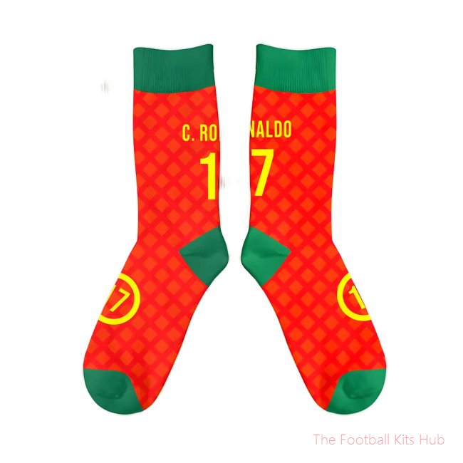 Portugal 2004 C.Ronaldo 17 Retro Football Socks