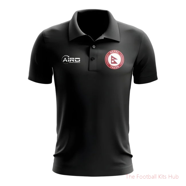 Men Nepal Football Polo Shirt (Black)