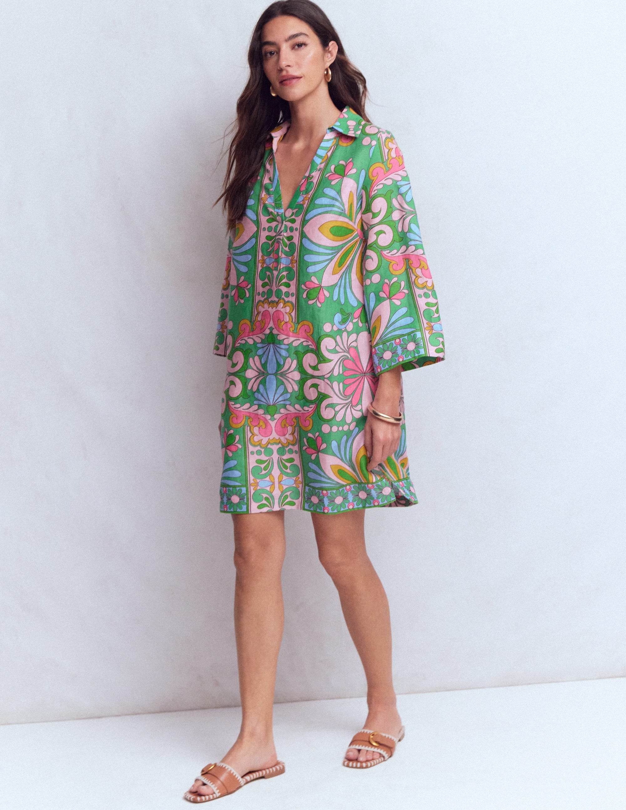 Carmen Linen Short Dress
