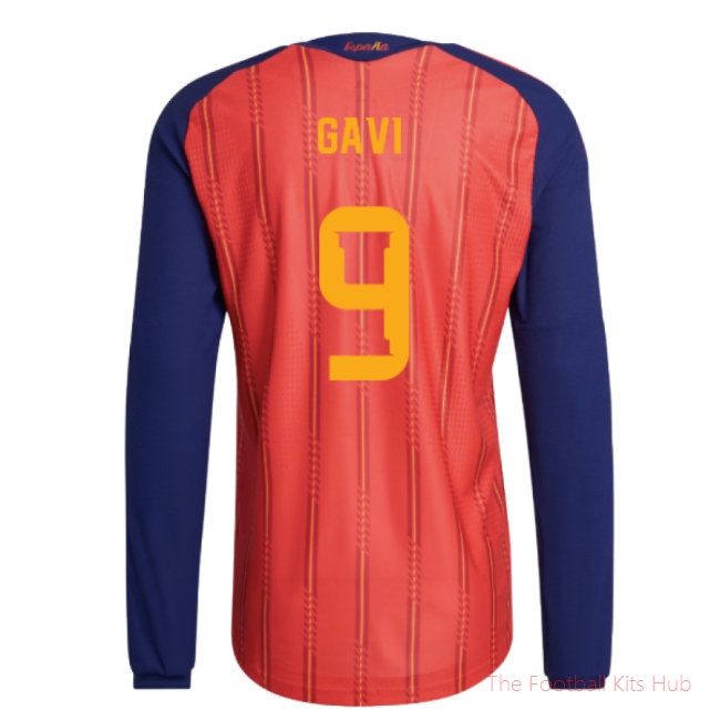2026-2027 Spain Authentic Long Sleeve Home Shirt (Gavi 9)