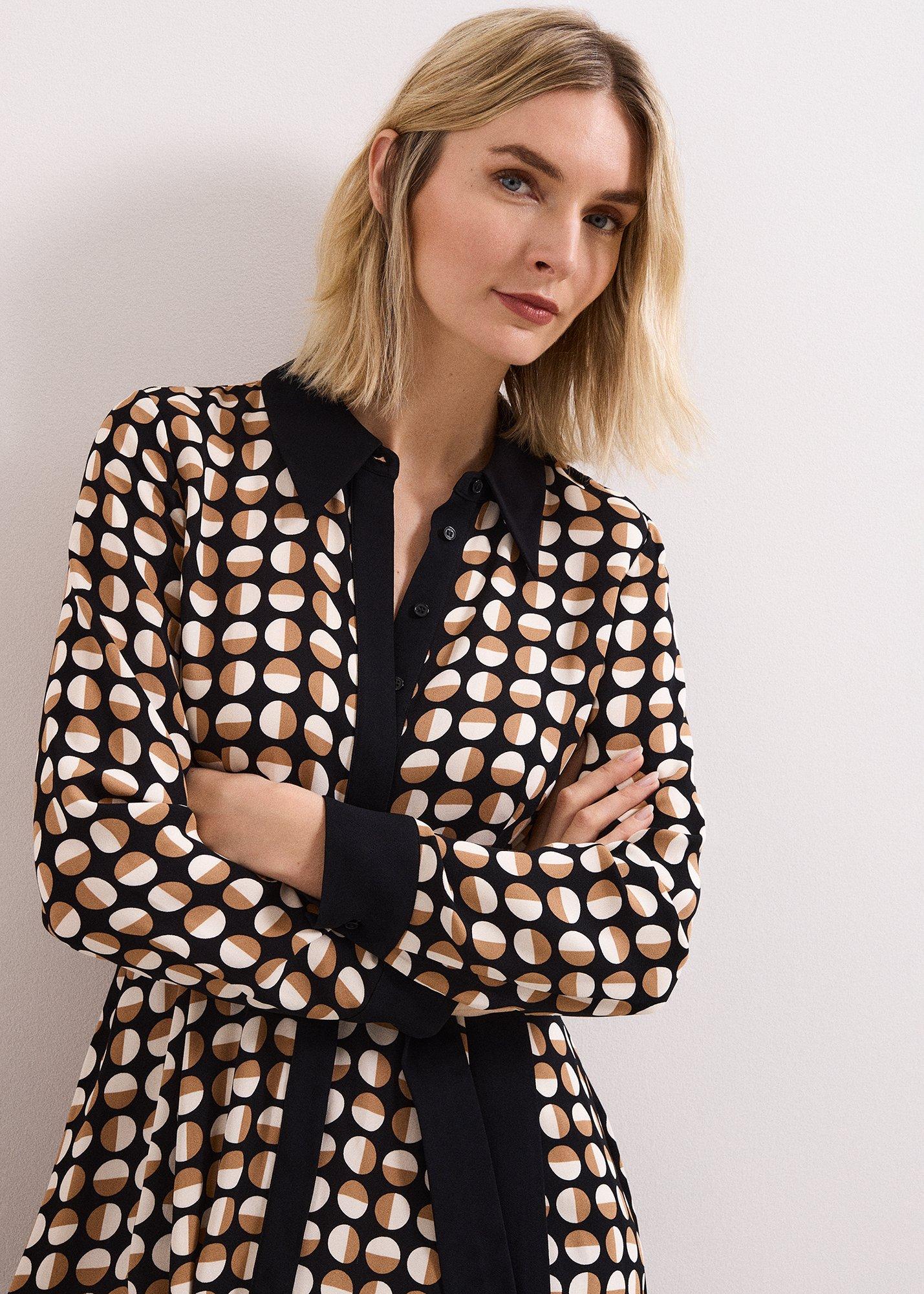 Naomi Spot Shirt Midi Dress