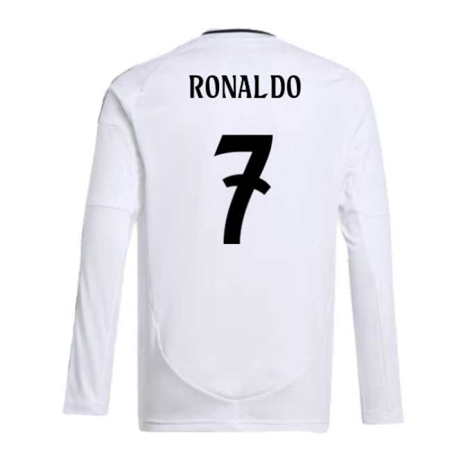 2024-2025 Madrid Real Madrid Long Sleeve Home Jersey Shirt (Kids)