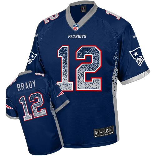 Authentic NFL NE Patriots #12 Tom Brady Navy Elite Jersey - Fan App...