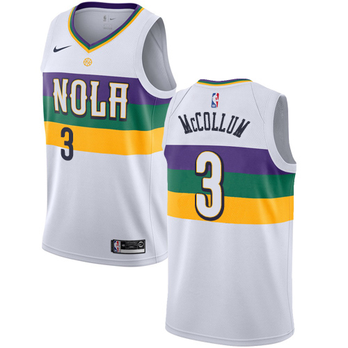 Nike New Orleans Pelicans #3 C.J. McCollum White Youth NBA Swingman City Edition 2018/19 Jersey Youth