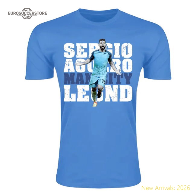 Sergio Aguero Man City Legend T-Shirt (Sky Blue) - Kids