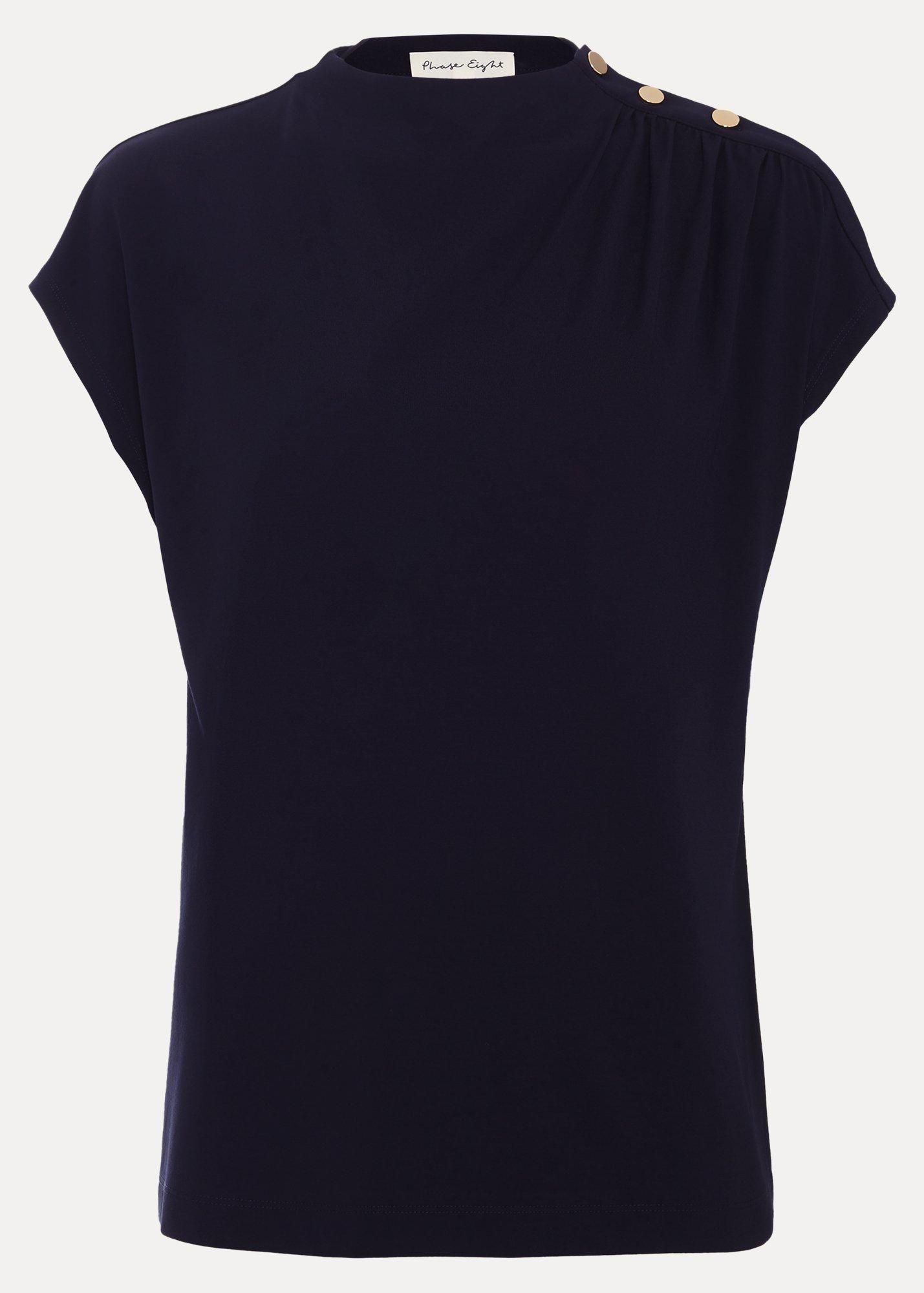 Paige Ponte Gold Button Top