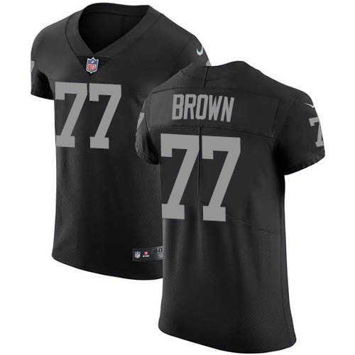 NFL Oakland Raiders #77 Trent Brown Brown Elite Jersey - High Quality