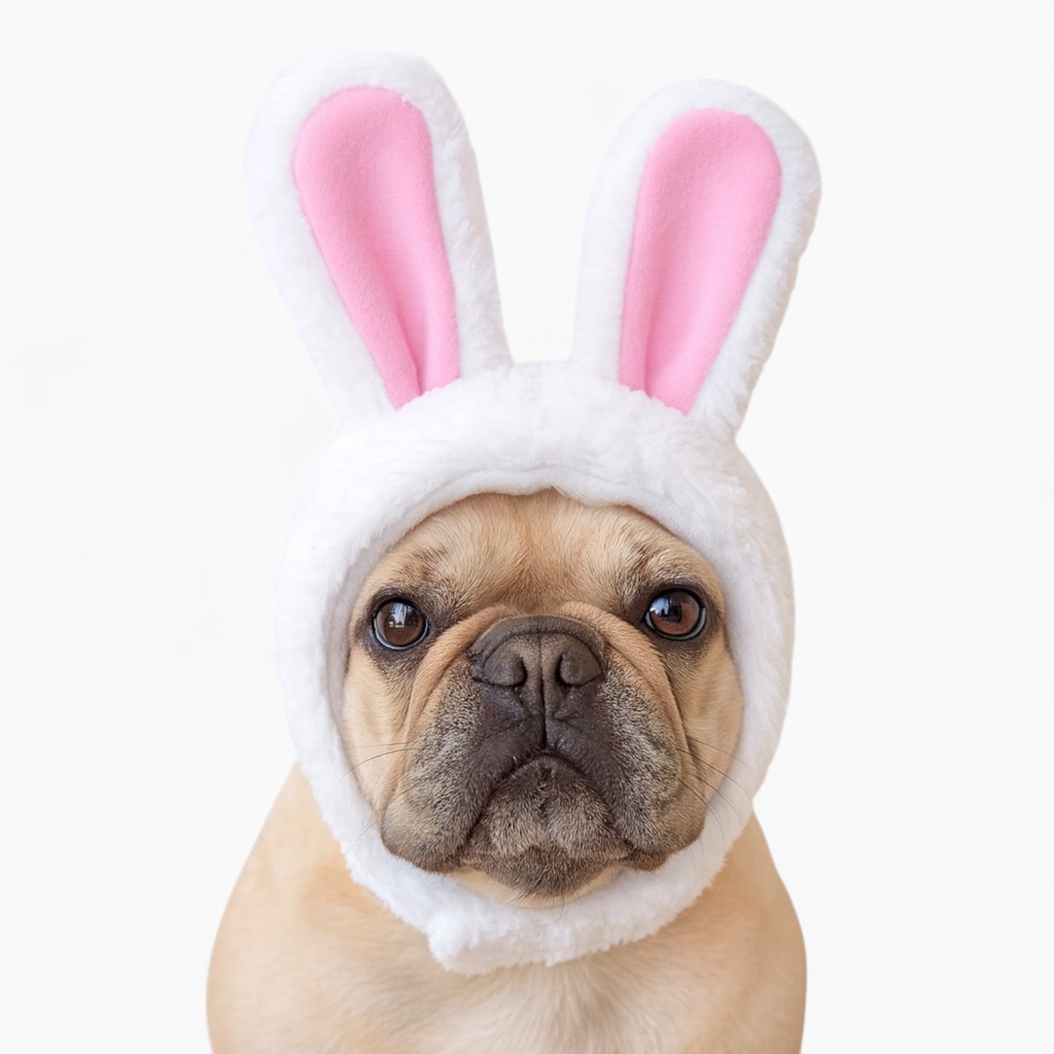 HopiPup Frenchie Bunny Ear Hat – Halloween Soft Plush Costume Cap