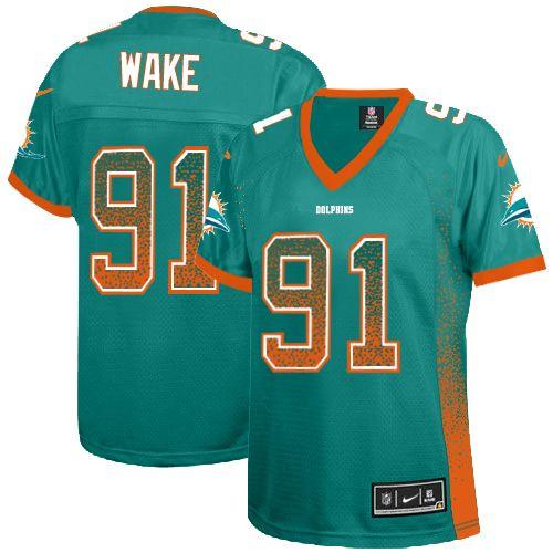 Official NFL Miami Dolphins #91 Cameron Wake Green Elite Jersey
