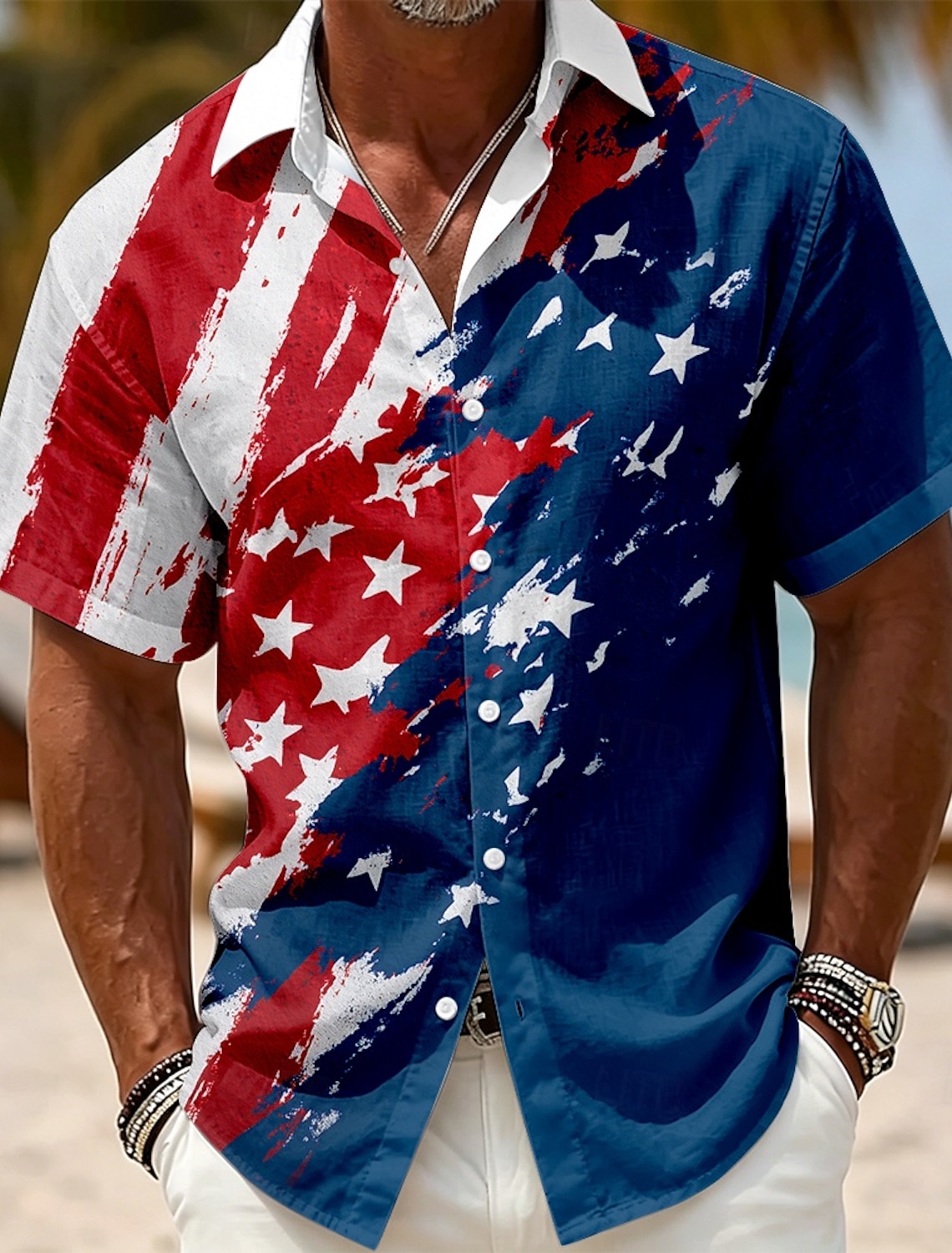 Men's 4th of July U.S. 250th Anniversary Eagle American Flag Shirt Summer Shirt Button Up Shirt Short Sleeve Patriotic Outdoor Holiday Summer Spring Turndown 3D Print Collared Shirts Blue White Red