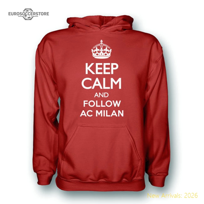 Match-Day Performance Keep Calm And Follow Ac Milan Hoody (Red)