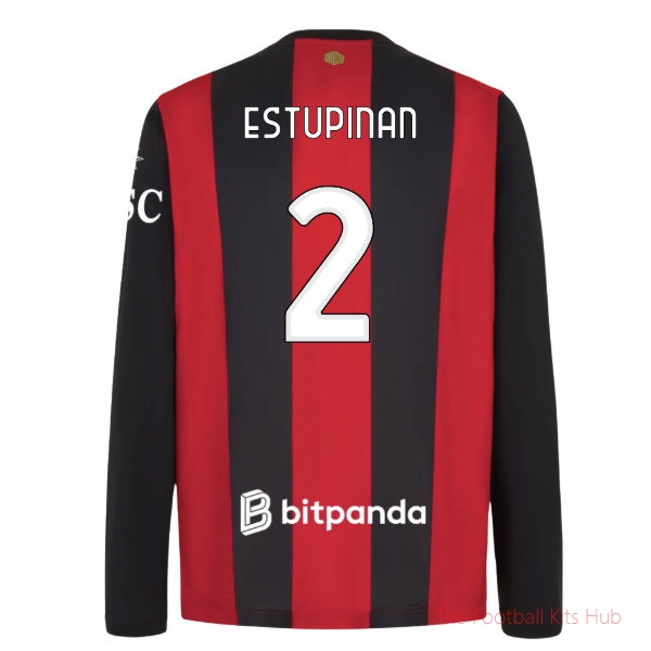 AC Milan 2026 2027 Long Sleeve Home Shirt (Estupinan 2)